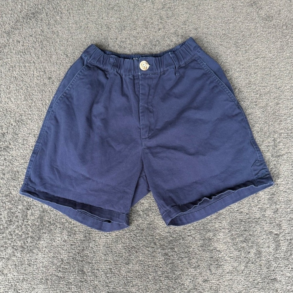 Meripex Mens Navy Blue Elastic Waist Cotton Stretch Chino Shorts Size Small